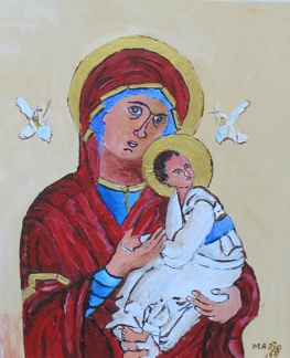 Icoon Maria Met Jezus