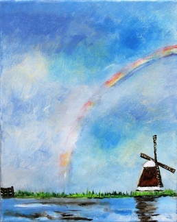 Molen Met Regenboog 24X30