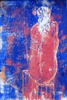 Zittende Vrouw Linoleumprint